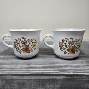 Vintage Set Of 2 Corelle Corning Ware "Indian Summer"‎ Coffee or Tea Mugs 1970s